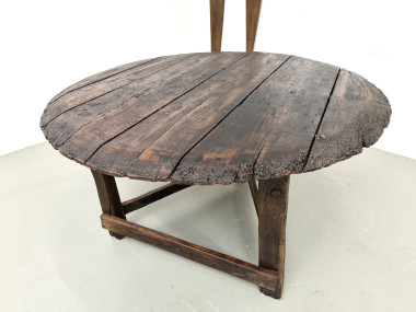 Table ronde art populaire en chêne, circa 1880, vue 28