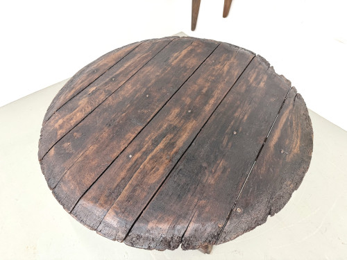 Table ronde art populaire en chêne, circa 1880, vue 30