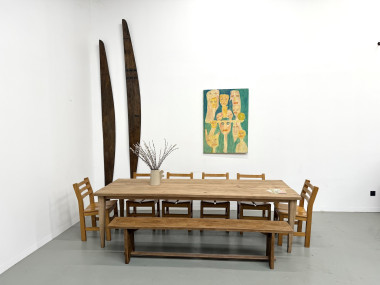 Table de ferme XXL aux pieds fuseaux, vue 1