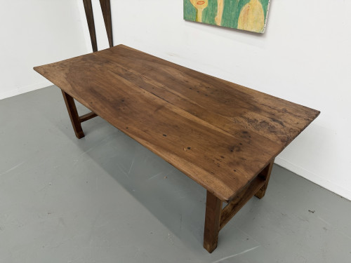 Table de ferme française en noyer massif, circa 1920, vue 5