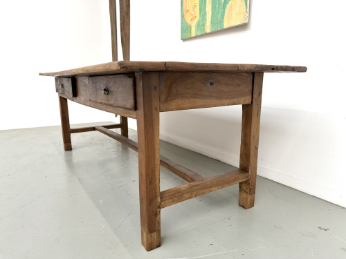 Table de ferme française en noyer massif, circa 1920, vue 6