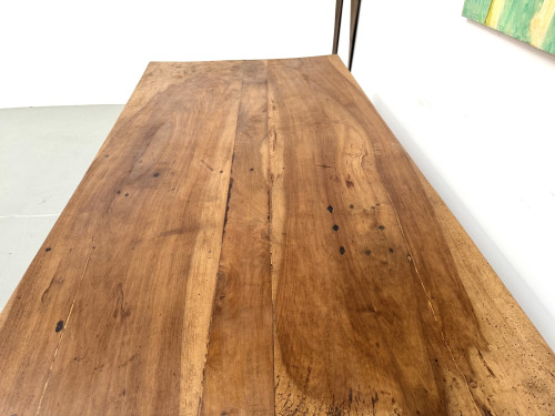 Table de ferme française en noyer massif, circa 1920, vue 9