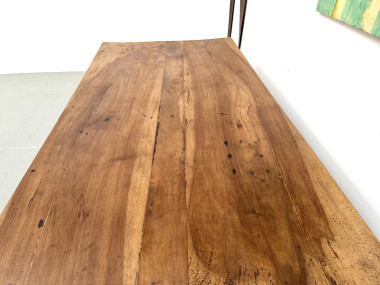 Table de ferme française en noyer massif, circa 1920, vue 9