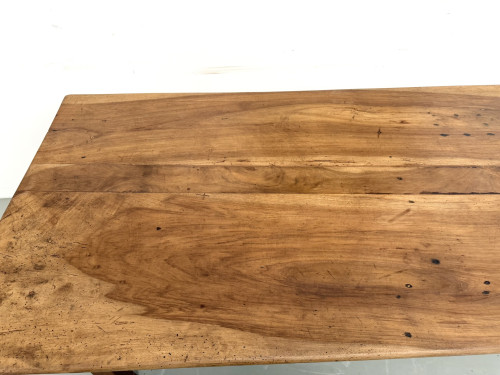 Table de ferme française en noyer massif, circa 1920, vue 12