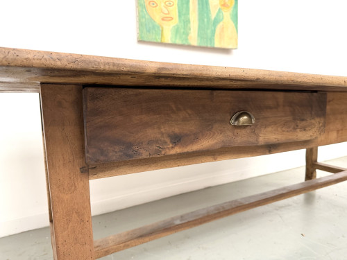 Table de ferme française en noyer massif, circa 1920, vue 14