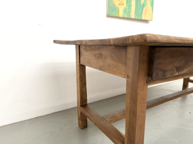 Table de ferme française en noyer massif, circa 1920, vue 15