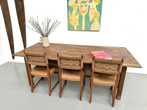 Table de ferme française en noyer massif, circa 1920, vue 19