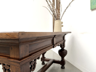 Bureau néo-Renaissance en chêne massif, circa 1900, vue 23