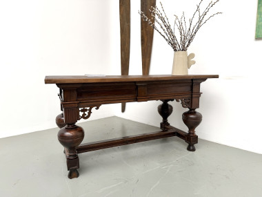 Bureau néo-Renaissance en chêne massif, circa 1900, vue 27