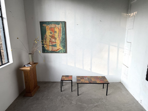 Duo de tables basses en céramique émaillée, vue 1