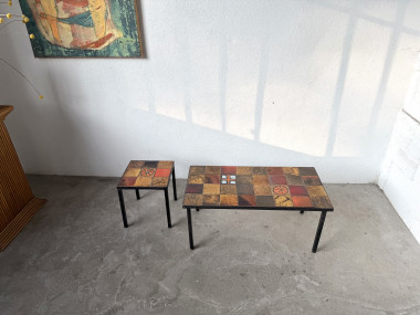 Duo de tables basses en céramique émaillée, vue 3