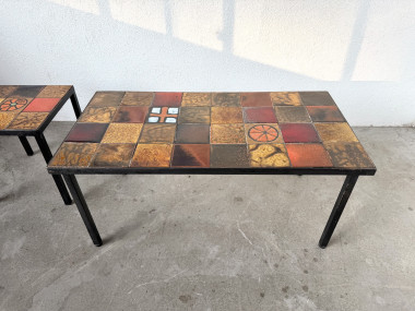 Duo de tables basses en céramique émaillée, vue 5