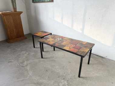 Duo de tables basses en céramique émaillée, vue 8
