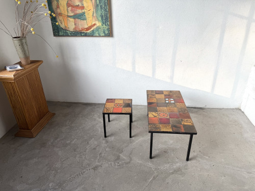 Duo de tables basses en céramique émaillée, vue 9