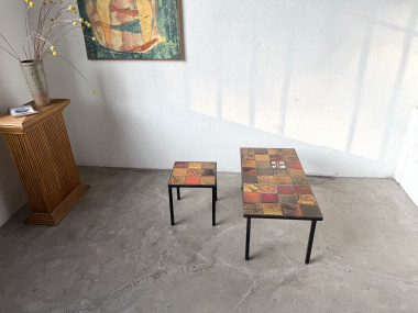 Duo de tables basses en céramique émaillée, vue 9