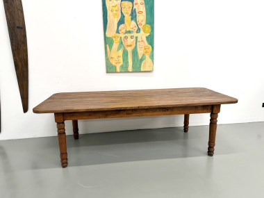 Grande table de ferme en pin des années 50, vue 5