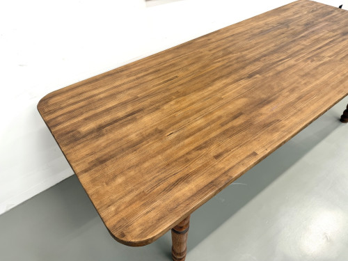 Grande table de ferme en pin des années 50, vue 7