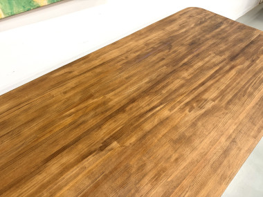 Grande table de ferme en pin des années 50, vue 8