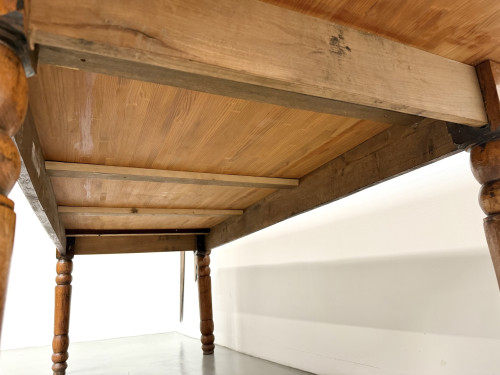 Grande table de ferme en pin des années 50, vue 13