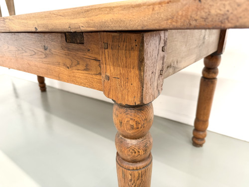 Grande table de ferme en pin des années 50, vue 15