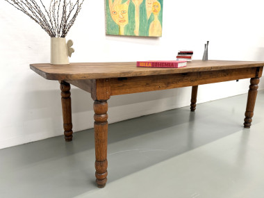 Grande table de ferme en pin des années 50, vue 19