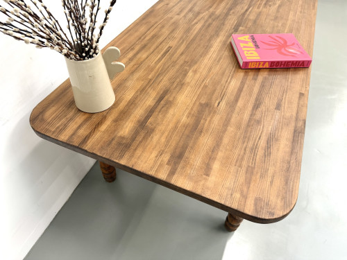 Grande table de ferme en pin des années 50, vue 20