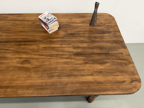 Grande table de ferme en pin des années 50, vue 24