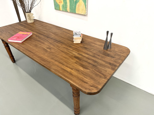 Grande table de ferme en pin des années 50, vue 26