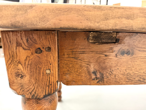 Grande table de ferme en pin des années 50, vue 29