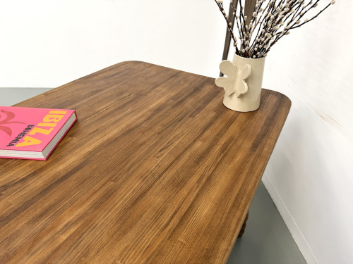 Grande table de ferme en pin des années 50, vue 32