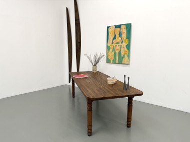 Grande table de ferme en pin des années 50, vue 33