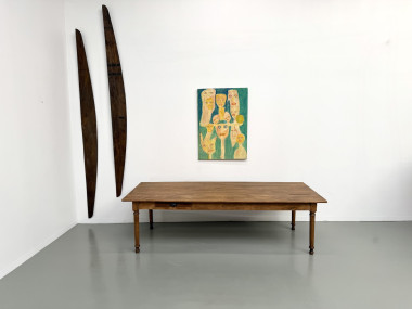Table de ferme XL en hêtre massif, circa 1920, vue 2