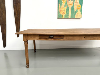 Table de ferme XL en hêtre massif, circa 1920, vue 3