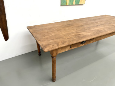 Table de ferme XL en hêtre massif, circa 1920, vue 5