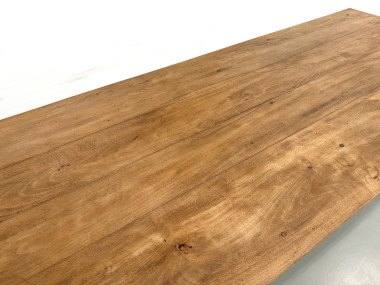 Table de ferme XL en hêtre massif, circa 1920, vue 7