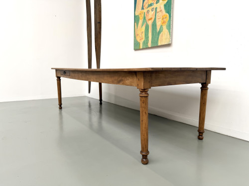 Table de ferme XL en hêtre massif, circa 1920, vue 10