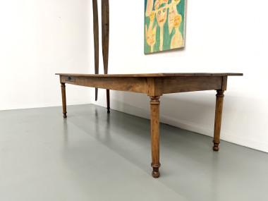 Table de ferme XL en hêtre massif, circa 1920, vue 10