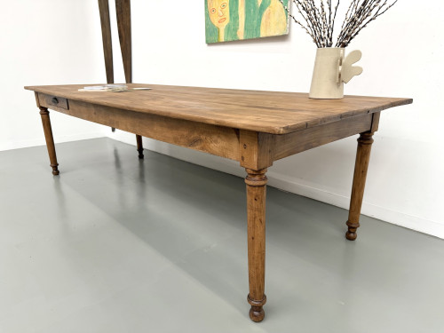 Table de ferme XL en hêtre massif, circa 1920, vue 16