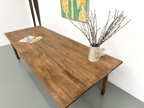 Table de ferme XL en hêtre massif, circa 1920, vue 17