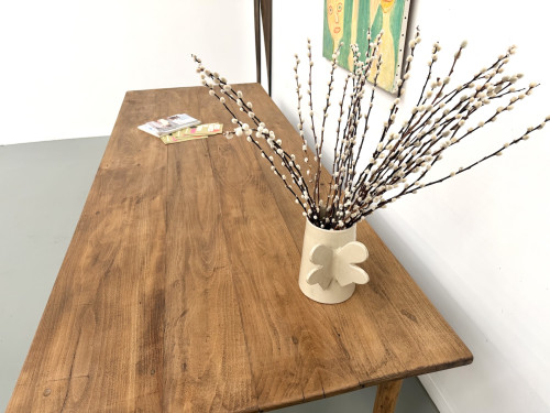 Table de ferme XL en hêtre massif, circa 1920, vue 18