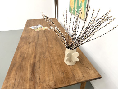 Table de ferme XL en hêtre massif, circa 1920, vue 18