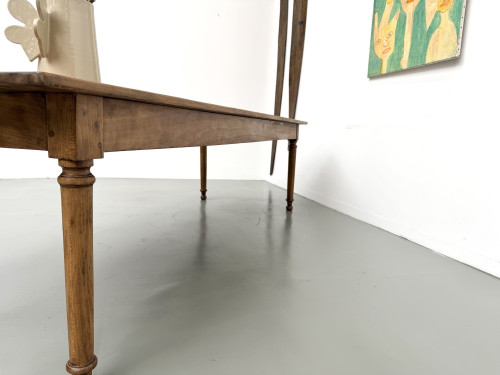 Table de ferme XL en hêtre massif, circa 1920, vue 25