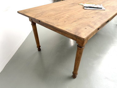 Table de ferme XL en hêtre massif, circa 1920, vue 31